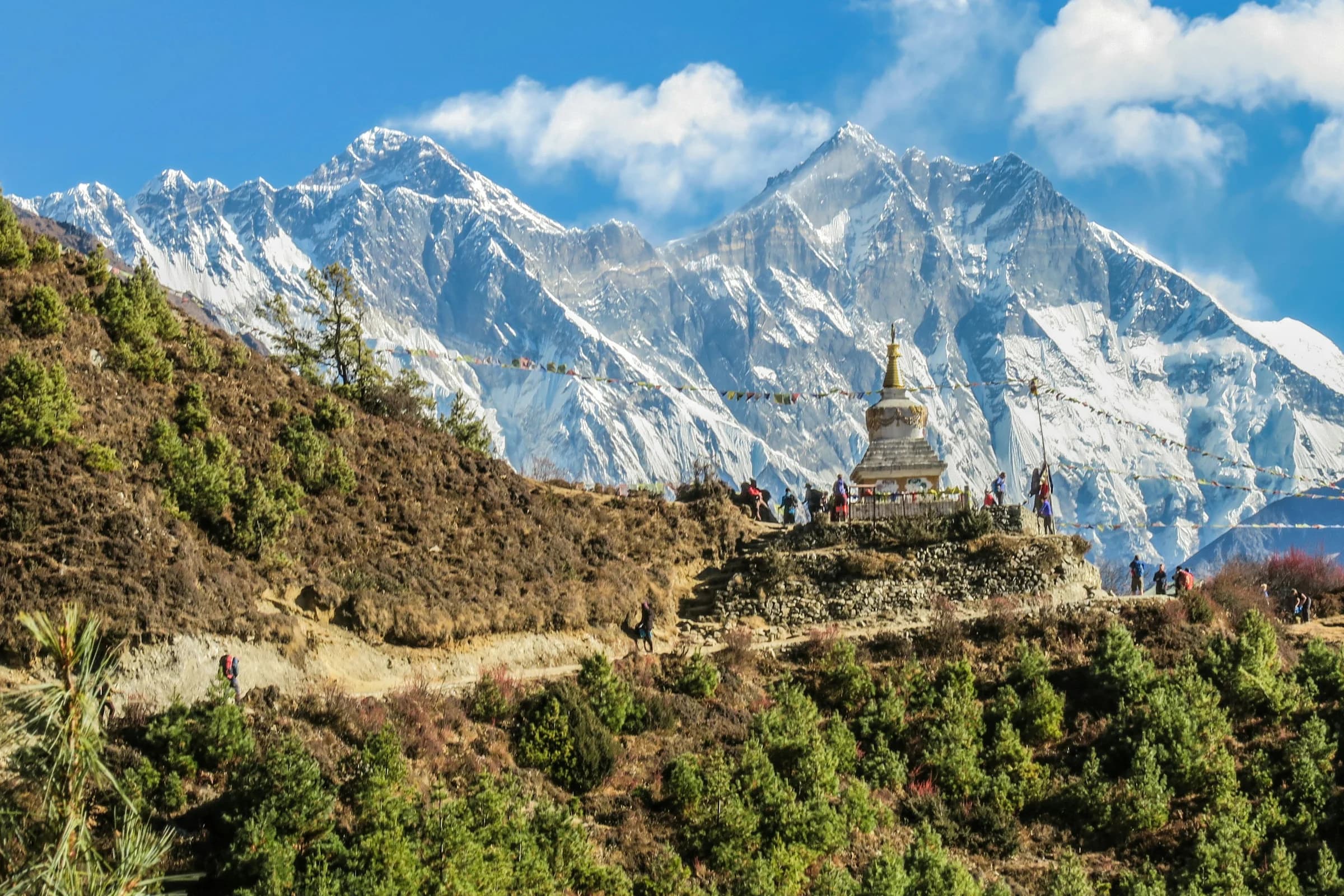 The Everest region above the Khumbu valley at first light